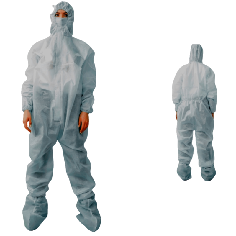 Комбінезон з капюшоном одноразовий, спанбонд, 30г/м2 Інтекст, L